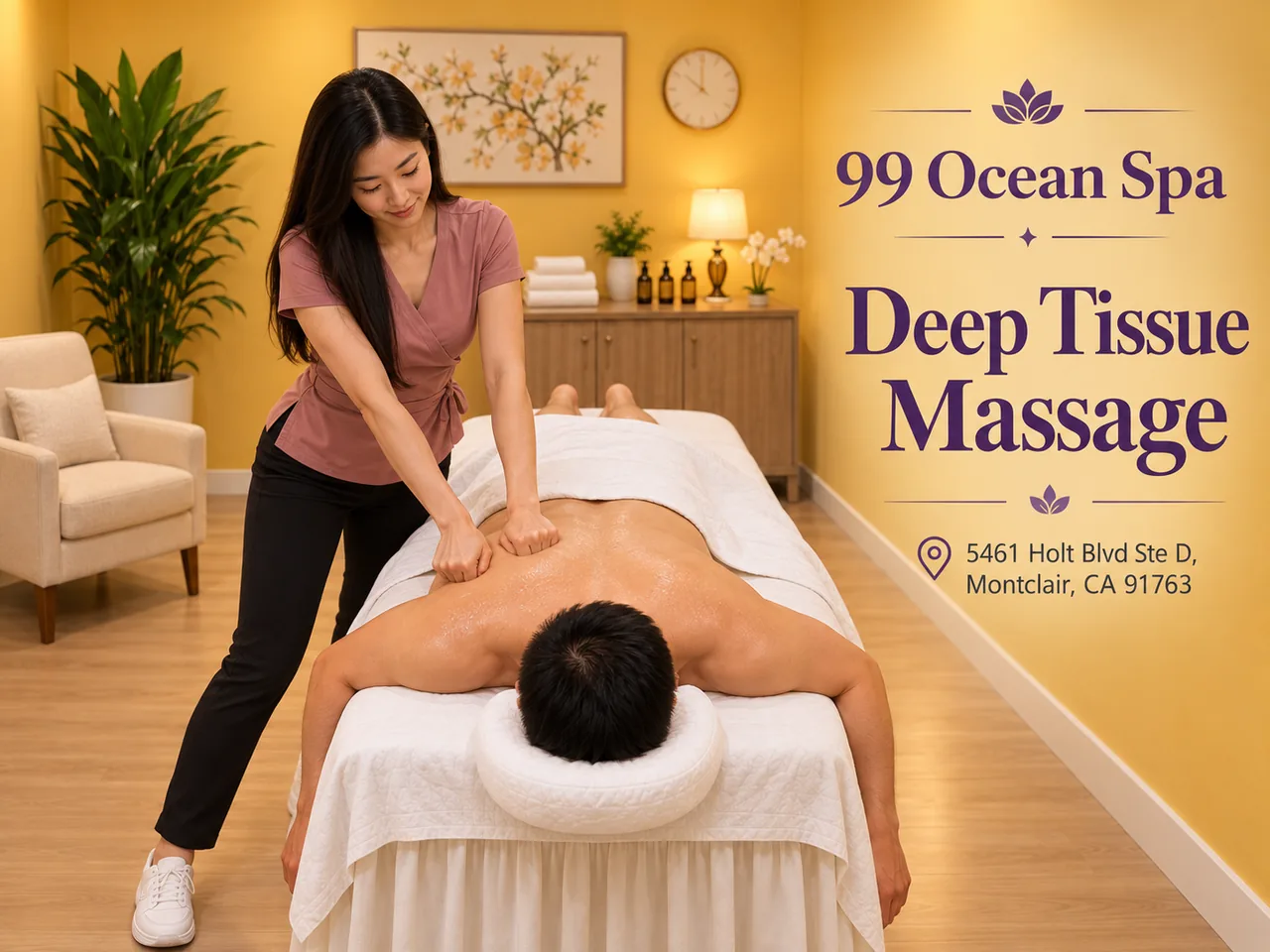 Deep Tissue Massage in Montclair, CA at 99 Ocean Spa