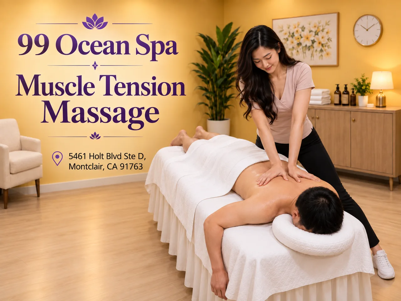 Muscle Tension Massage in Montclair, CA at 99 Ocean Spa